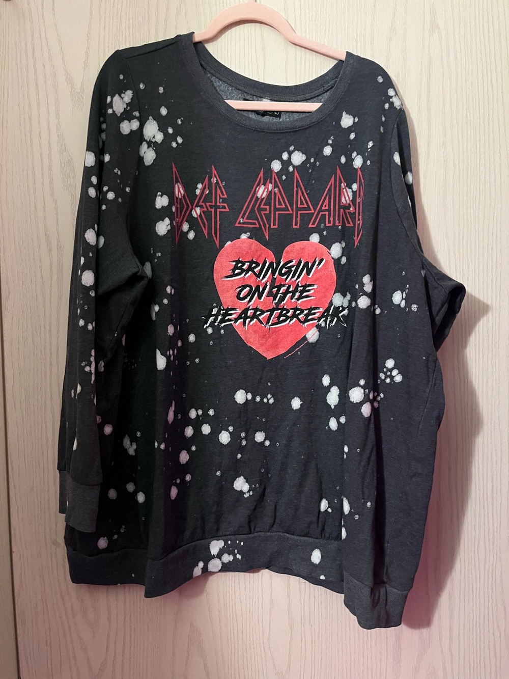 torrid Black Sweatshirt with Red Heart Tie-Dye Graphic